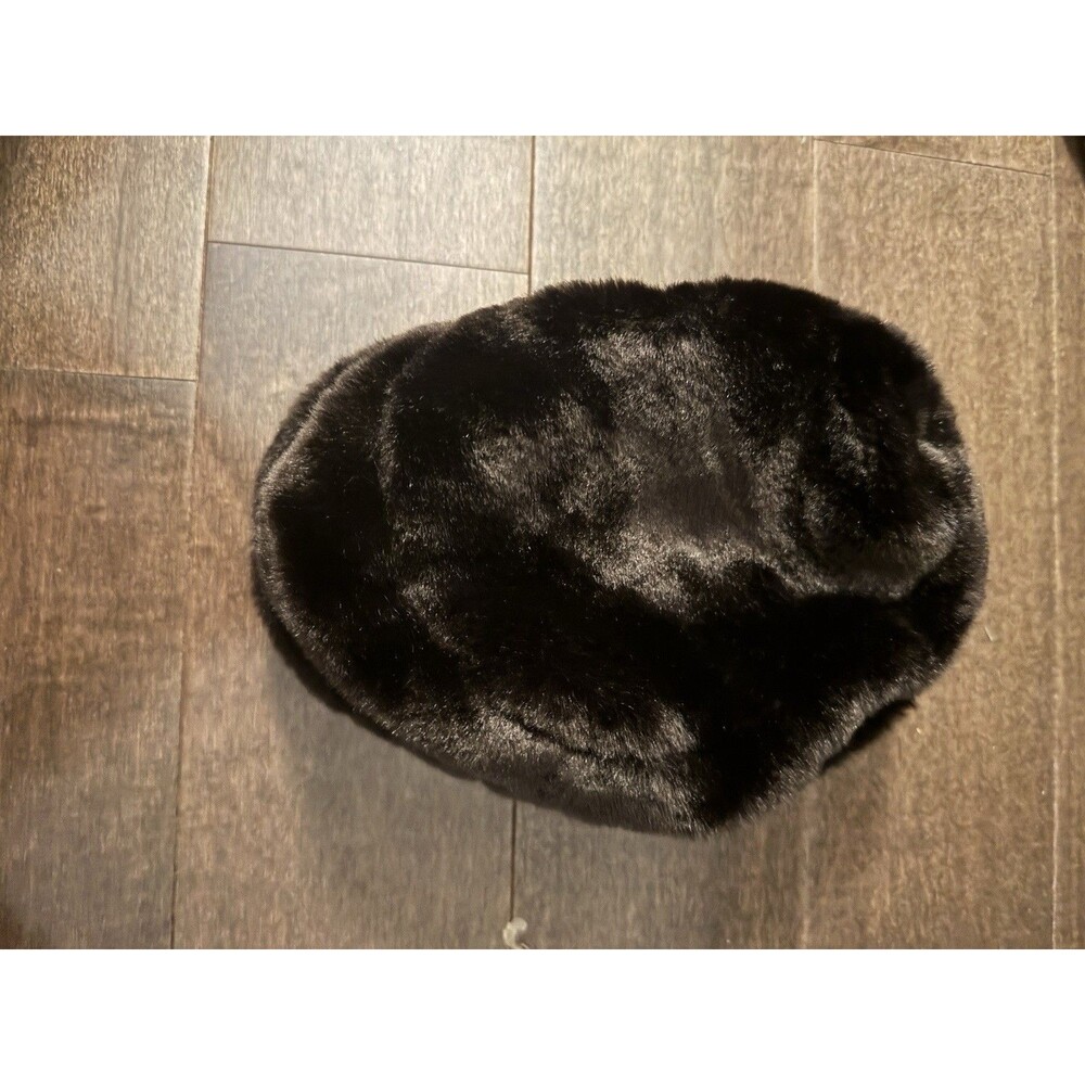 Vintage Kenneth Cole Reaction Dark Brown Faux Fur Beret Satin Lined One Size - Picture 4 of 5